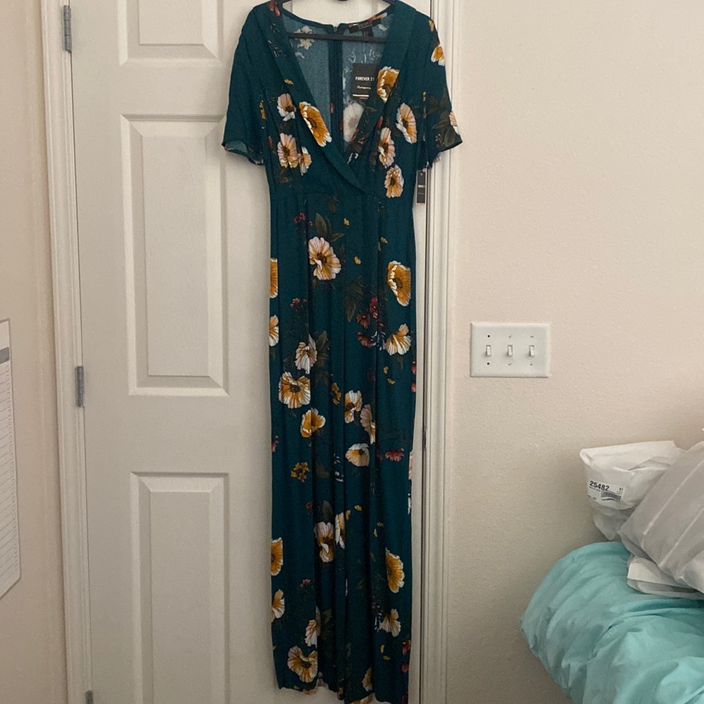 Forever 21 floral jumpsuit
